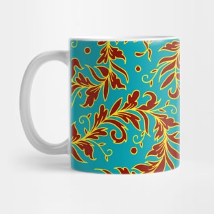 Lacy Leaves Turquoise Palette Mug